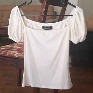 Reformation Puff-Sleeve Ribbed Top